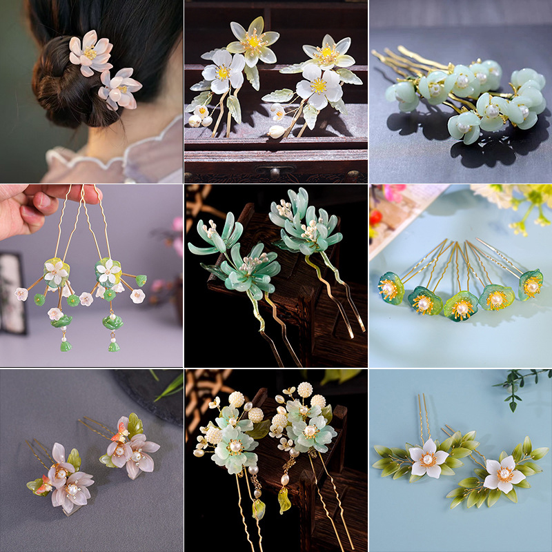 1Pair Vintage Hairpin Glazed F - Florist Supplies avaliação e preço