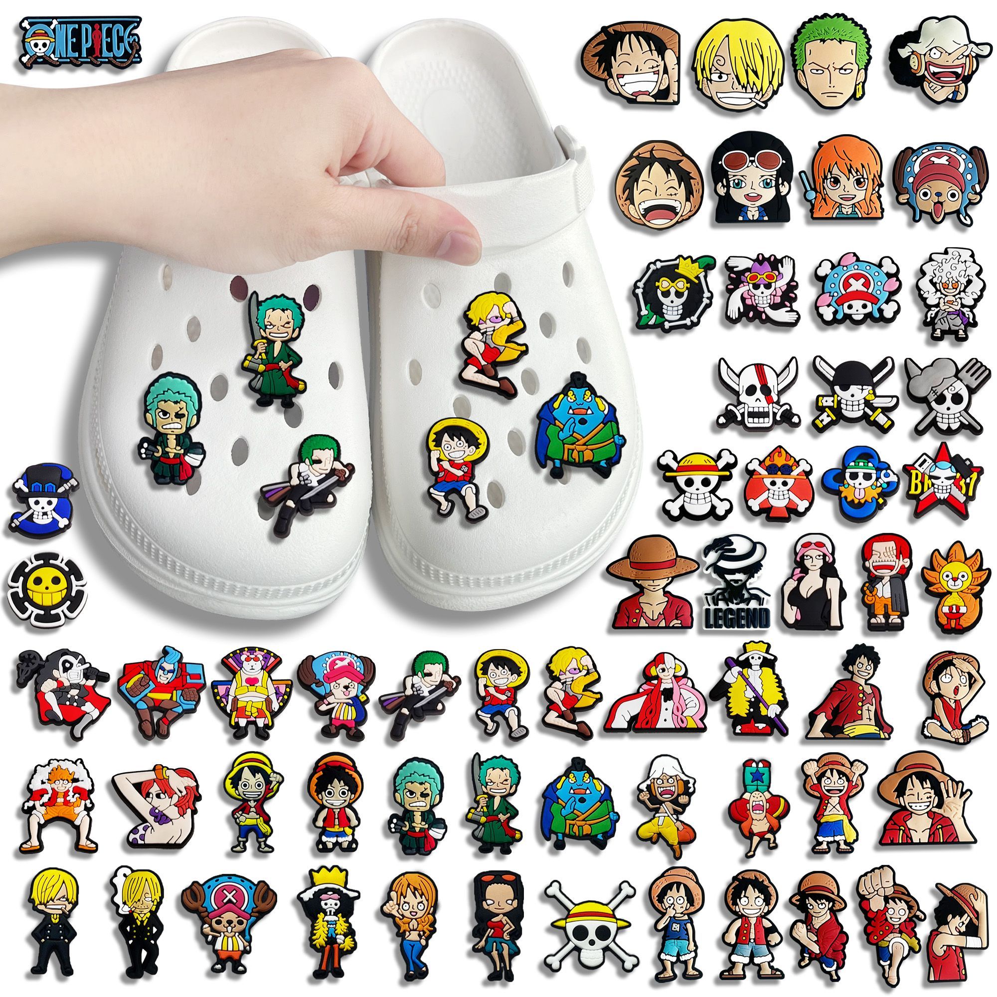 2-30pcs One Piece Luffy Crocs  - Florist Supplies avaliação e preço