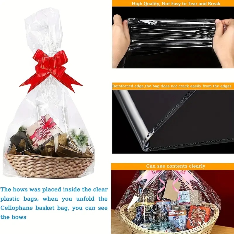 20/50 piece large clear cellop - Cellophane Wrap Clear avaliação e preço