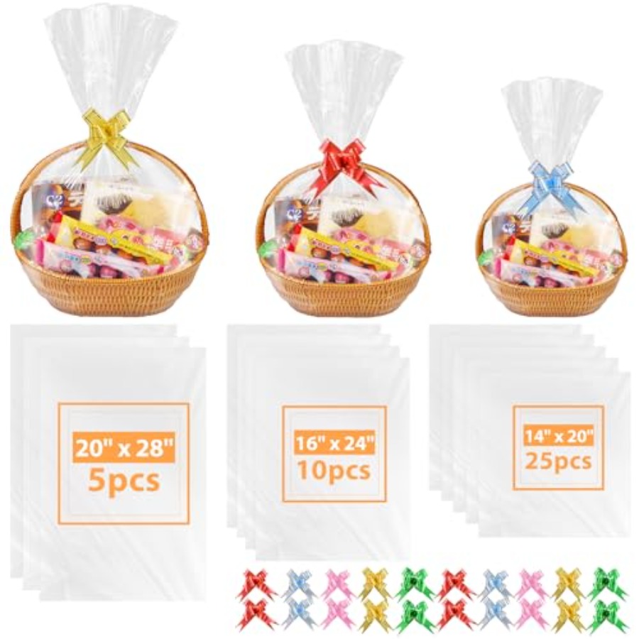 90PCS Shrink Wrap Bags for Chr - Cellophane Wrap Clear avaliação e preço