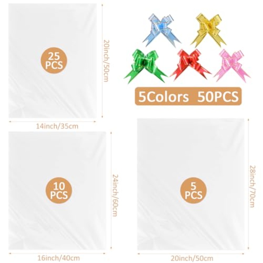 90PCS Shrink Wrap Bags for Chr - Cellophane Wrap Clear avaliação e preço
