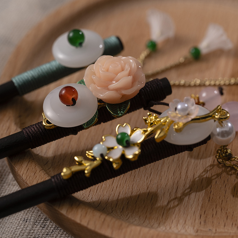 1Pc Wooden Hairpin Headdress f - Florist Supplies avaliação e preço