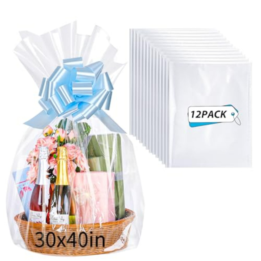 12PCS Large Clear Cellophane G - Cellophane Wrap Clear avaliação e preço
