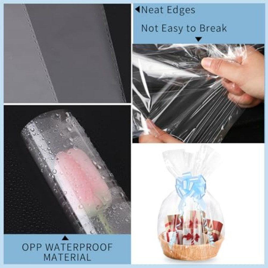 12PCS Large Clear Cellophane G - Cellophane Wrap Clear avaliação e preço