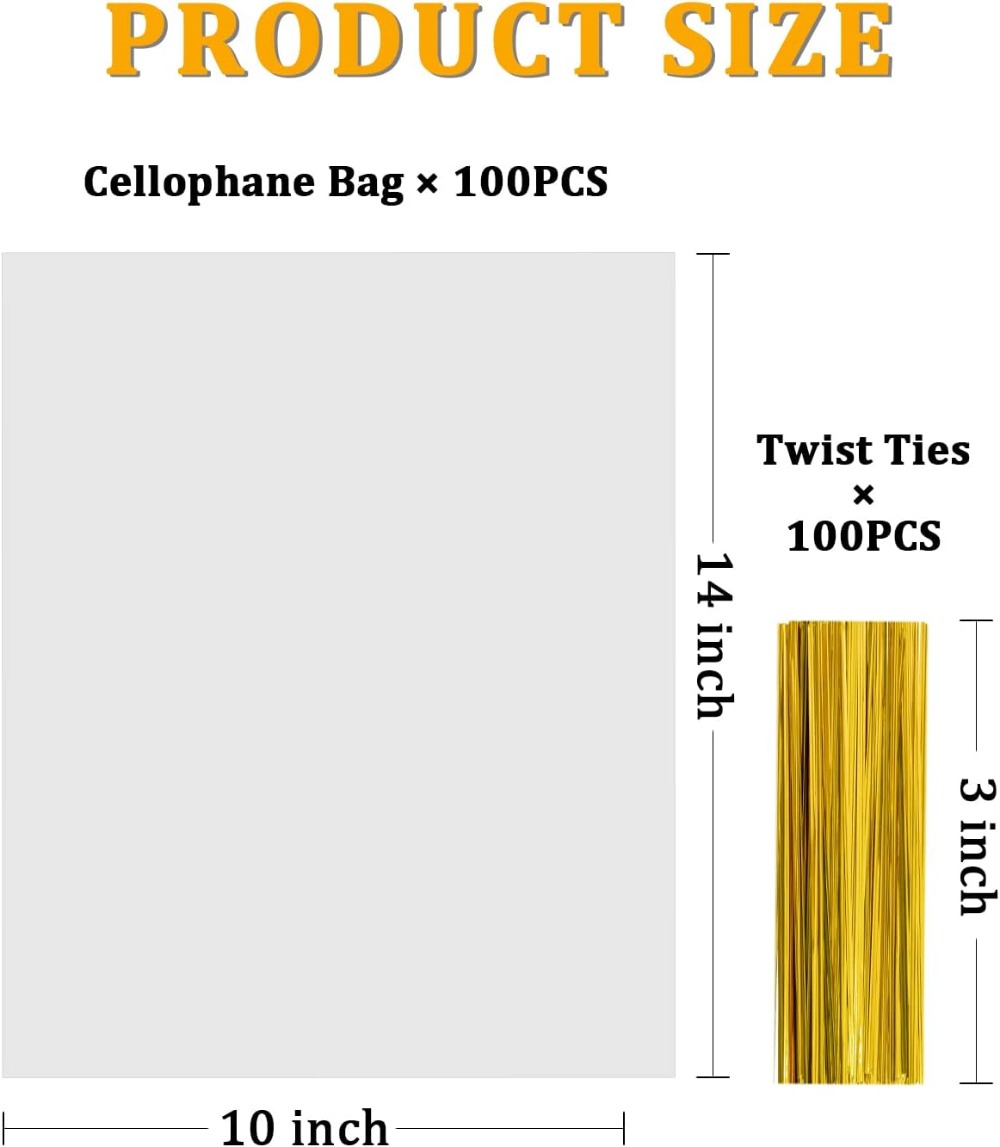 100pcs Cellophane Bags 10x14 C - Cellophane Wrap Clear avaliação e preço