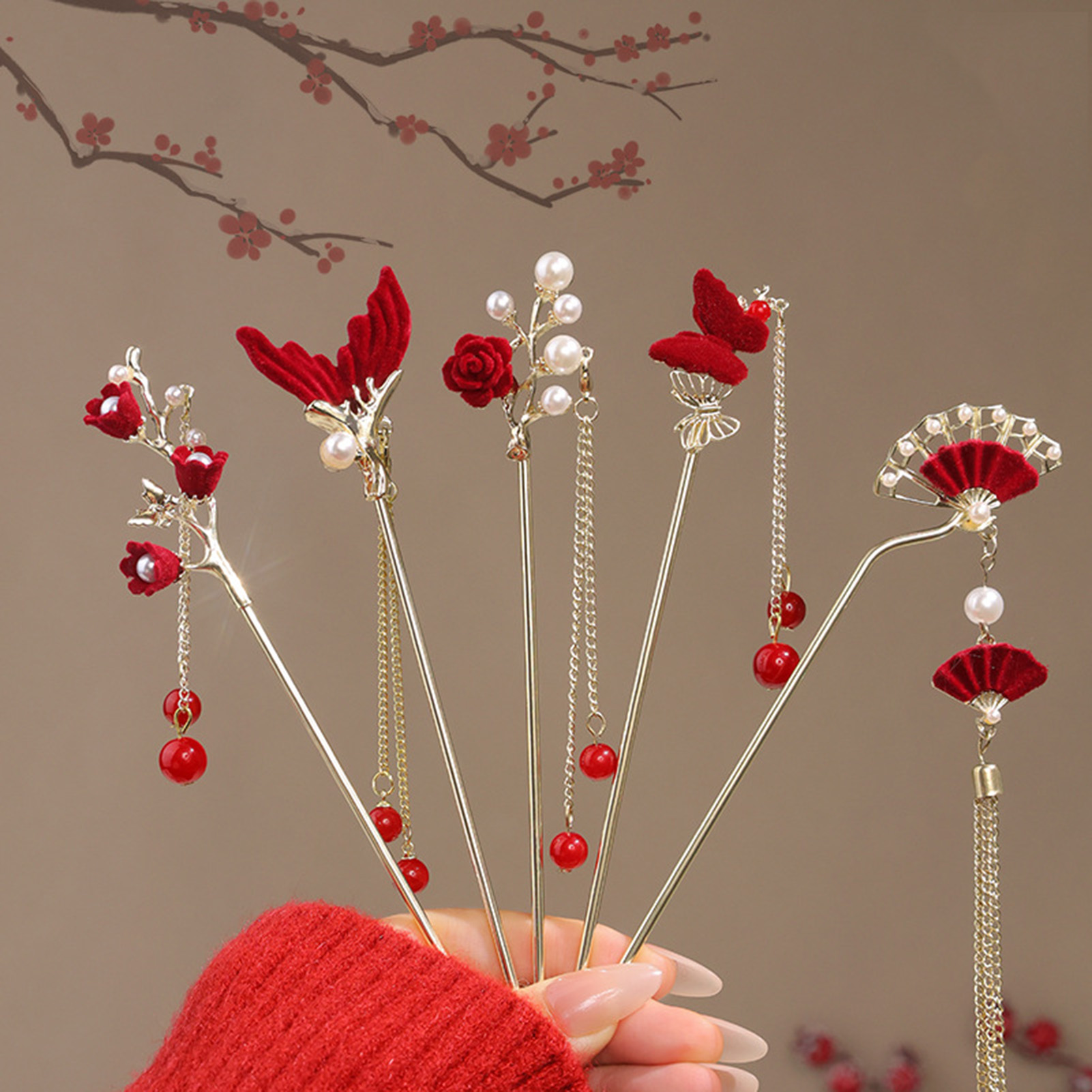 Chinese Style Rose Flower Hair - Florist Supplies avaliação e preço