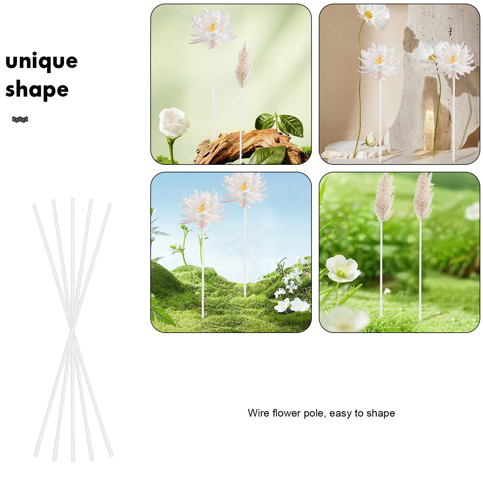 40Pcs Thick Floral Wire Stems  - Wire Stem Florist avaliação e preço