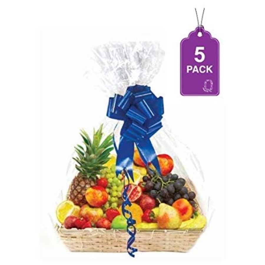 Clear Basket Bags, 5 Pack Larg - Cellophane Wrap Clear avaliação e preço