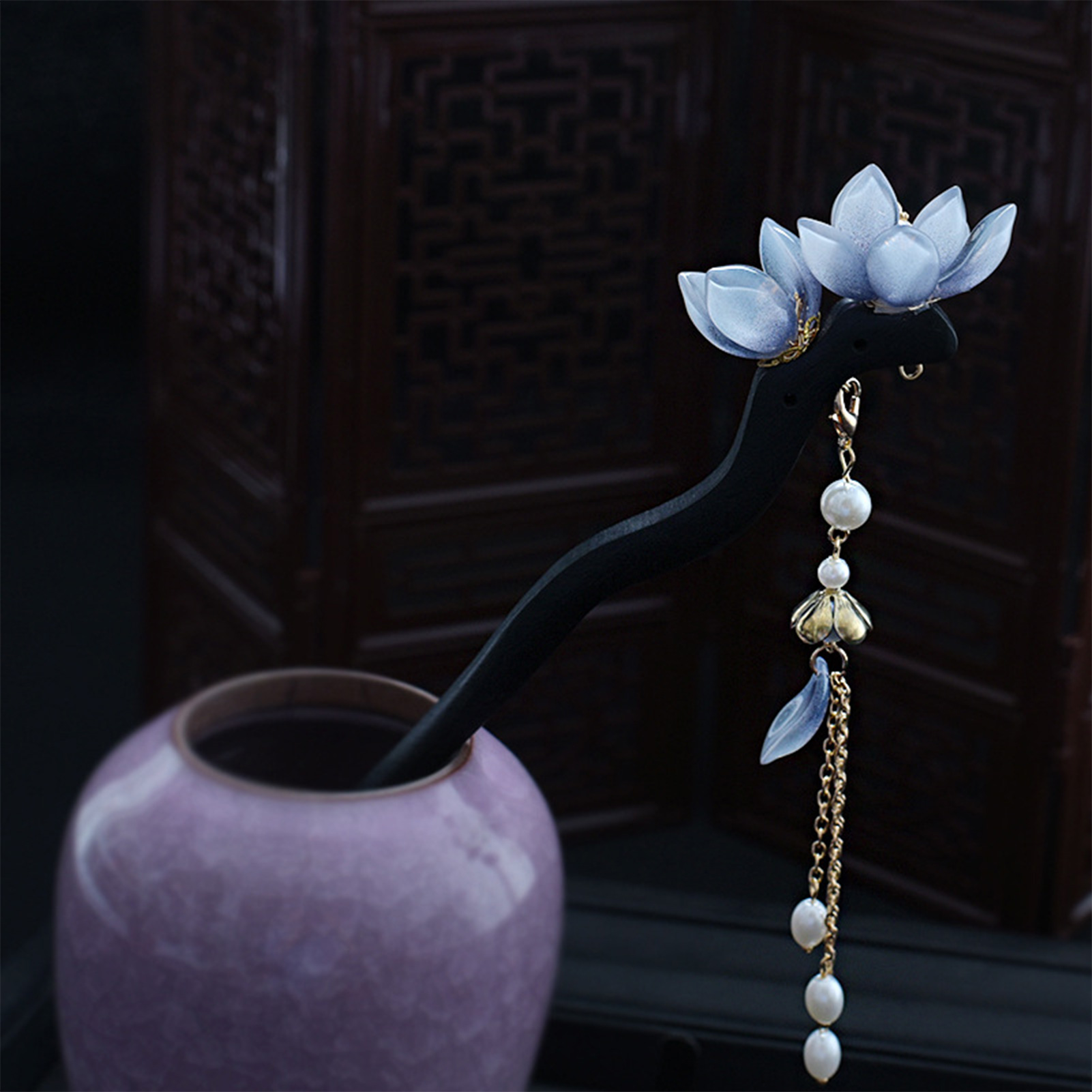 Blue Flower Hair Stick Vintage - Florist Supplies avaliação e preço