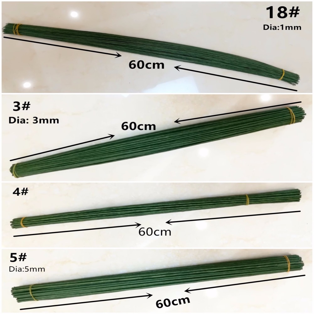 1mm 2/3/4/5mm 40/60cm Dark Gre - Wire Stem Florist avaliação e preço