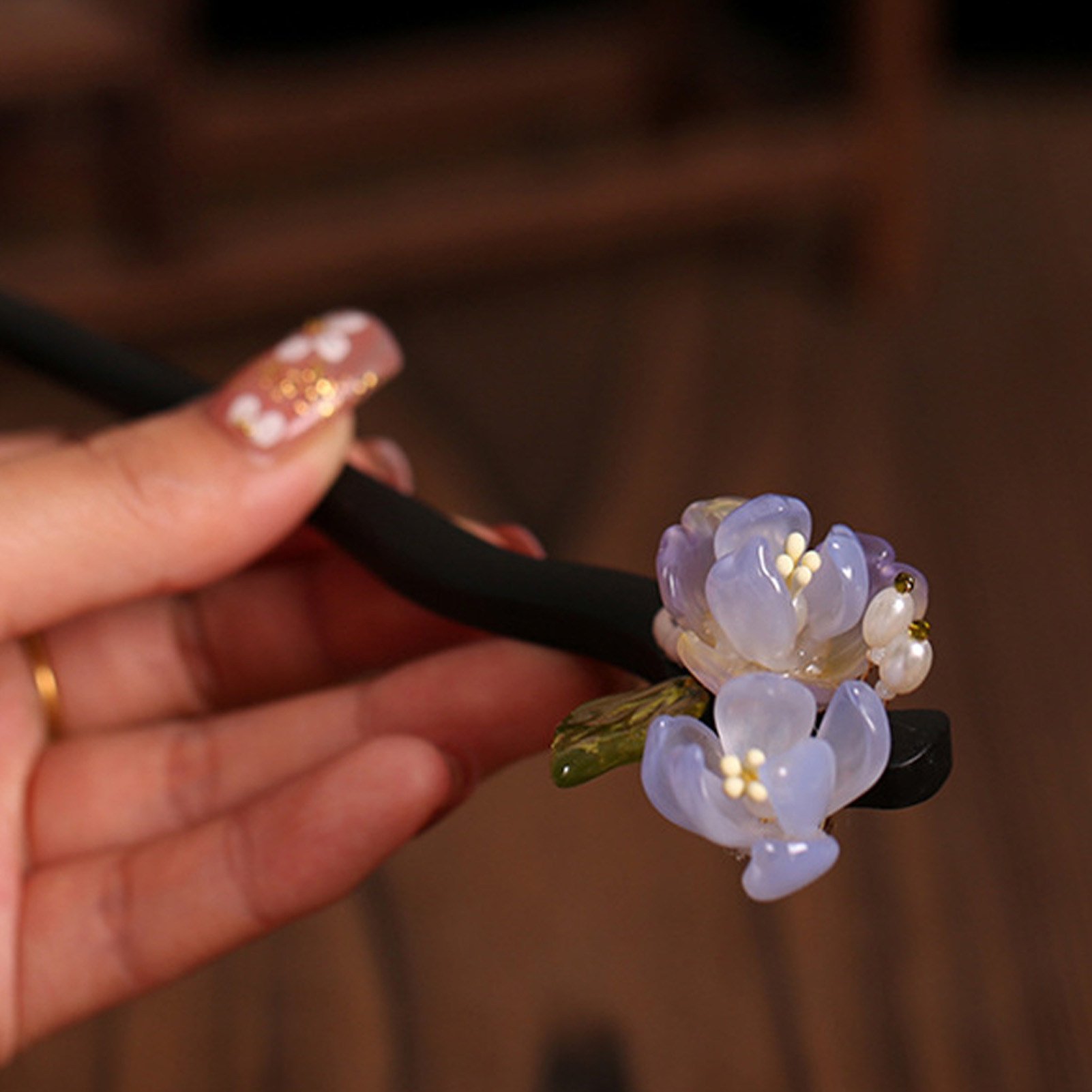 Vintage Wooden Flower Hairpin  - Florist Supplies avaliação e preço
